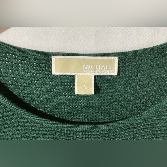 Michael Kors Woman’s Sweater Top Size M Color Green Long Sleeves Knit - Picture 9 of 12